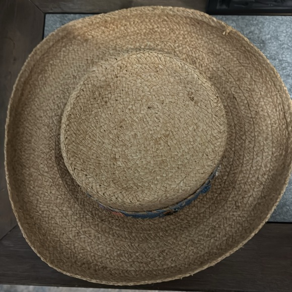 Capelli of New York Tan and Blue Straw Hat - Picture 5 of 5